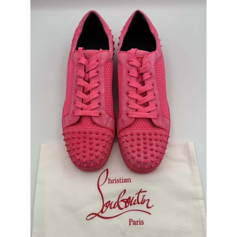 Authentic Christian Louboutin Pink Seavaste 2 Low Top Sneakers US 11, 44 EU NEW - Picture 4 of 10